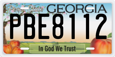 GA license plate PBE8112