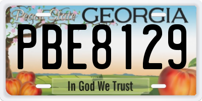GA license plate PBE8129