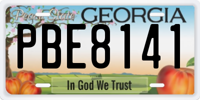 GA license plate PBE8141