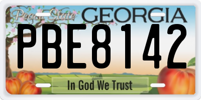 GA license plate PBE8142