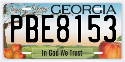 GA license plate PBE8153