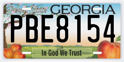 GA license plate PBE8154