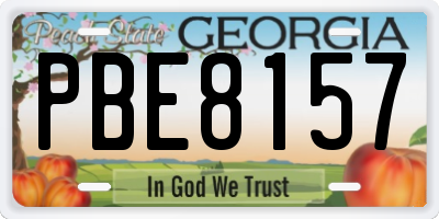 GA license plate PBE8157