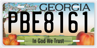 GA license plate PBE8161