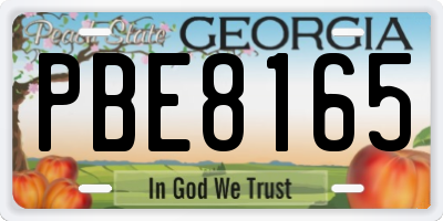 GA license plate PBE8165