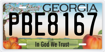 GA license plate PBE8167