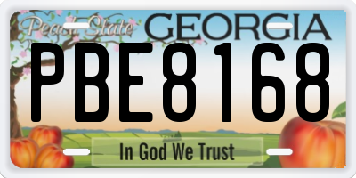 GA license plate PBE8168