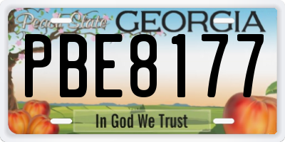 GA license plate PBE8177