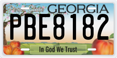 GA license plate PBE8182