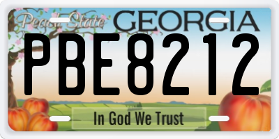 GA license plate PBE8212