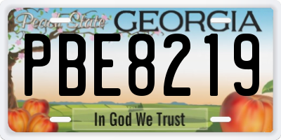 GA license plate PBE8219