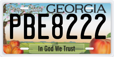 GA license plate PBE8222