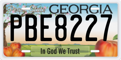 GA license plate PBE8227