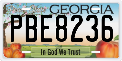 GA license plate PBE8236