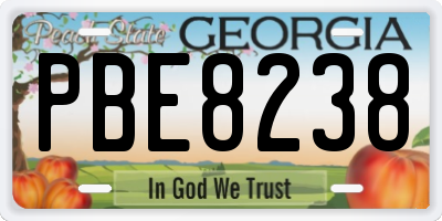GA license plate PBE8238