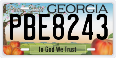 GA license plate PBE8243