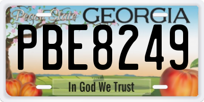 GA license plate PBE8249