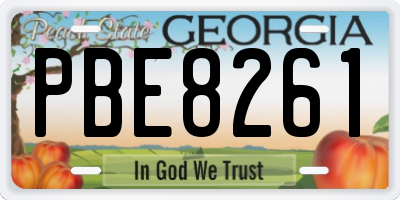 GA license plate PBE8261