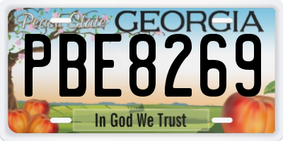 GA license plate PBE8269
