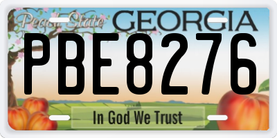 GA license plate PBE8276