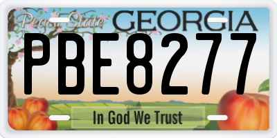GA license plate PBE8277