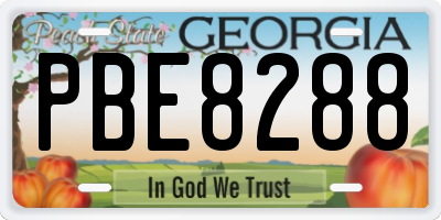 GA license plate PBE8288