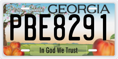 GA license plate PBE8291