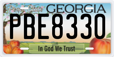 GA license plate PBE8330