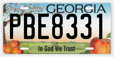 GA license plate PBE8331