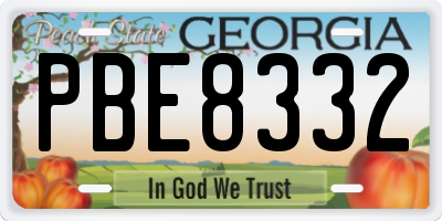 GA license plate PBE8332