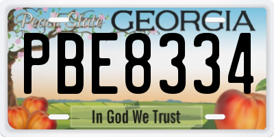 GA license plate PBE8334