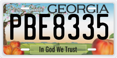 GA license plate PBE8335