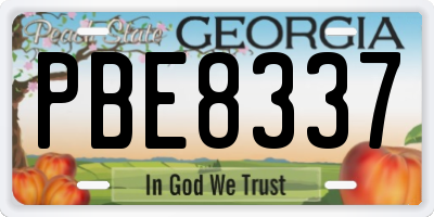 GA license plate PBE8337