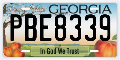 GA license plate PBE8339