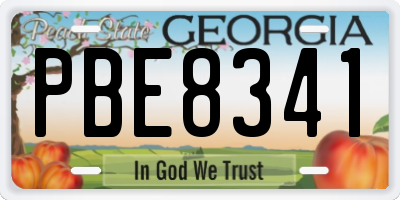 GA license plate PBE8341