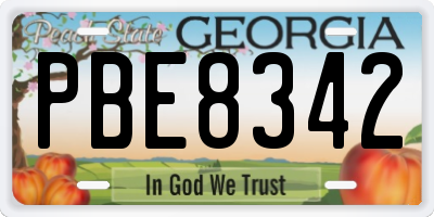 GA license plate PBE8342