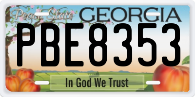 GA license plate PBE8353