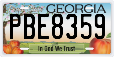 GA license plate PBE8359