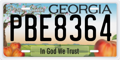 GA license plate PBE8364