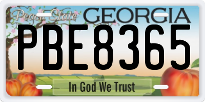 GA license plate PBE8365