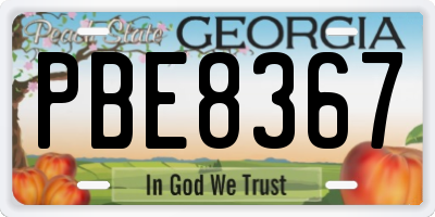 GA license plate PBE8367
