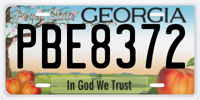 GA license plate PBE8372