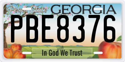 GA license plate PBE8376