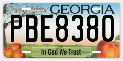 GA license plate PBE8380