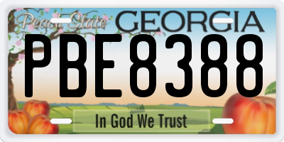 GA license plate PBE8388