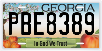 GA license plate PBE8389