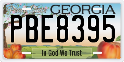 GA license plate PBE8395