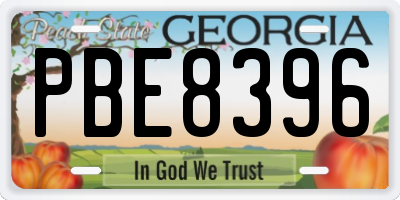 GA license plate PBE8396