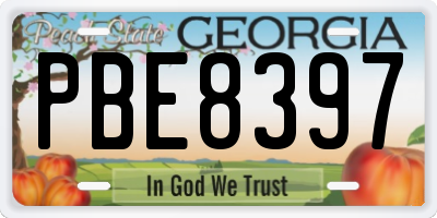 GA license plate PBE8397