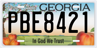 GA license plate PBE8421
